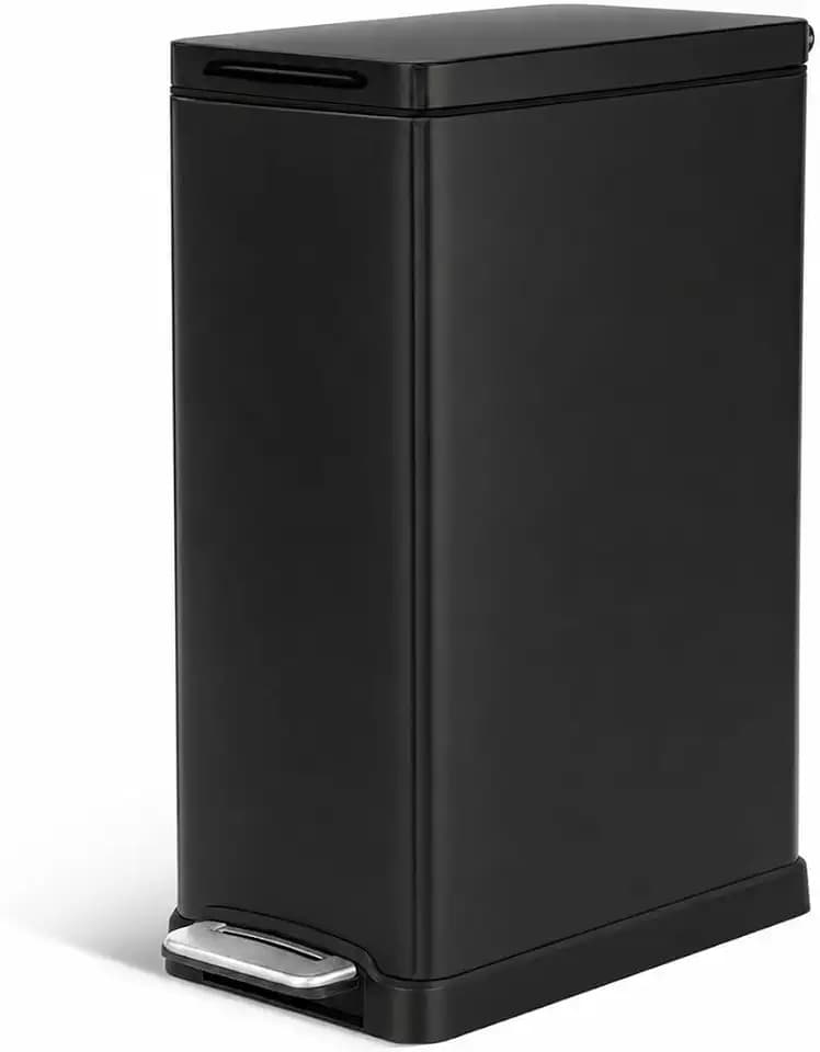 Home Zone Living 12 Gallon Kitchen Trash Can with Slim Fit Design