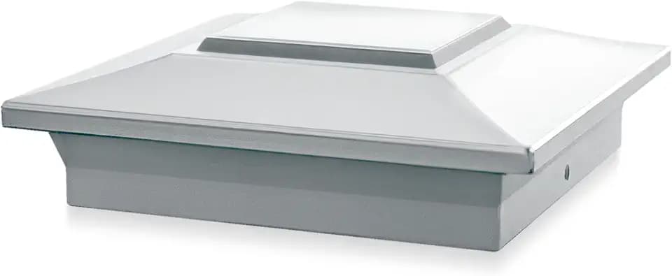 Classy Caps 6x6 Aluminum Post Cap - fits 5"x5", 5.5"x5.5" & 6"x6" Deck & Fence Posts - Cast Aluminum - Heavy Duty (White)