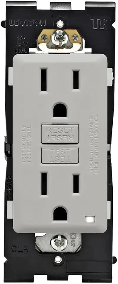 Leviton Renu Self-Test Tamper-Resistant GFCI Outlet, 15-Amp, RGF15-PG, Pebble Grey