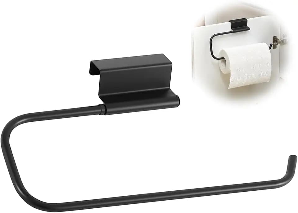 Yaocom 12.4 Inches Cabinet Door Paper Towel Holder, Black, 1 Pcs