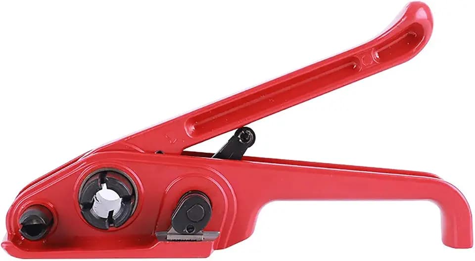 MYFAMIREA Heavy Duty Poly Strapping Tensioner and Cutter Manual Banding Tools Windlass for 1/2" -3/4" Width Polyester Polyproplyn Strap - Passion Red