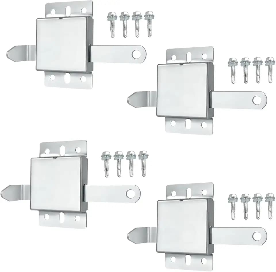Garage Door Side Lock Inside Deadlock for Most Garage Door Galvanized Steel -4pack