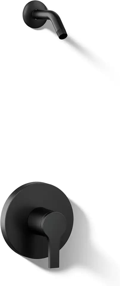 KOHLER TLS35321-4-BL, Elate Rite-Temp Bath and Shower Trim Kit with Push-Button Diverter, Matte Black, Modern Bathroom Upgrade, Durable Finish (Without Showerhead)