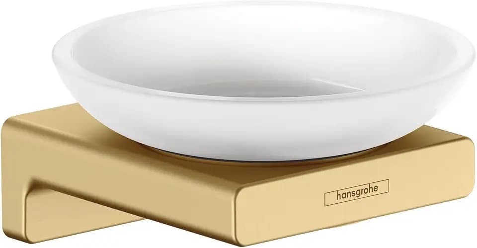 hansgrohe AddStoris Modern Soap Dish in Brushed Gold Optic, 41746250