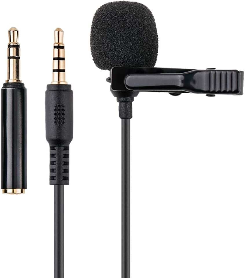 KIWIFOTOS Omnidirektionales Lavaliermikrofon, 3,5 mm TRS TRRS-Kondensator Lavalier-Ansteckmikrofon Aufnahmemikrofon für Kamera-Camcorder PC-Smartphones Camcorder Zoom Handy-Rekorder (2 m)