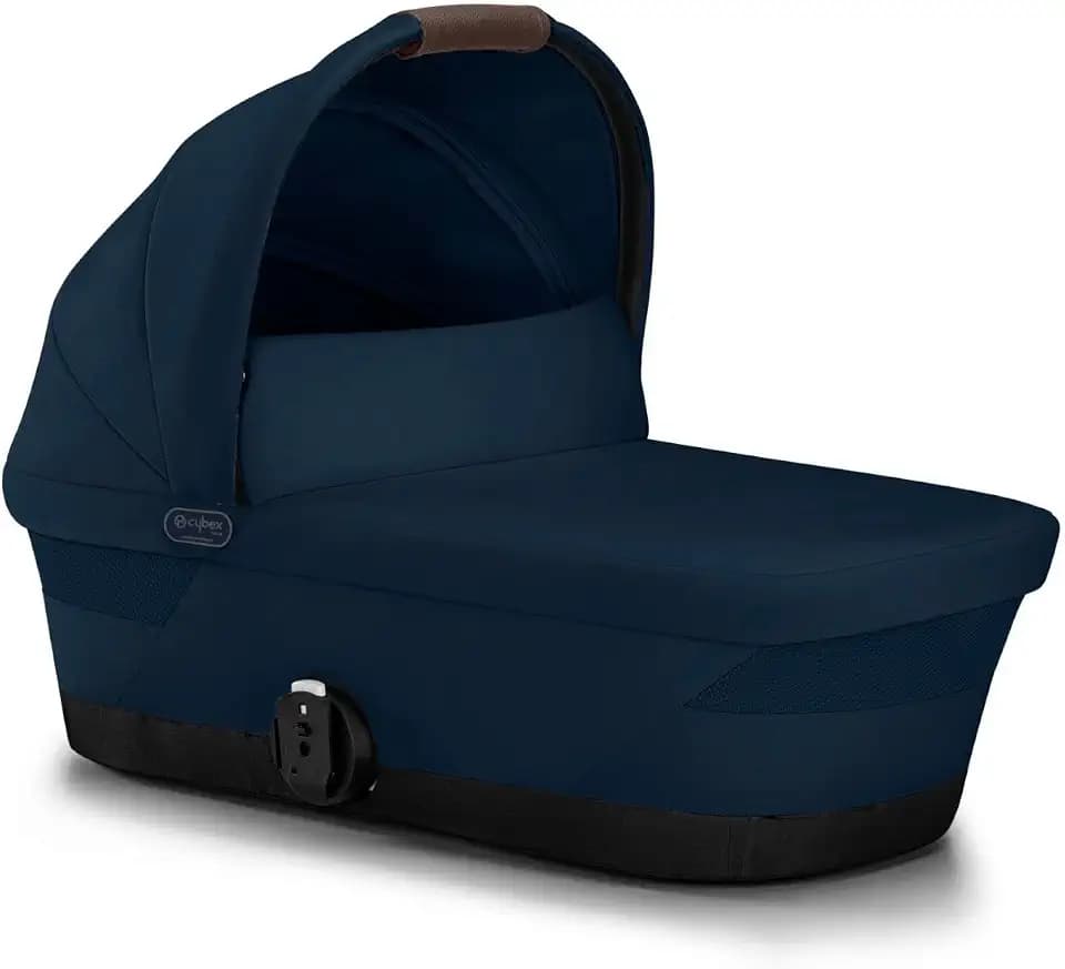 Cybex eGazelle/Gazelle S Cot Baby Bassinet - Easy-Carry Ergonomic Handle, Sun Canopy & Spacious, Cozy Interior, Compatible Gazelle S Stroller, Ocean Blue