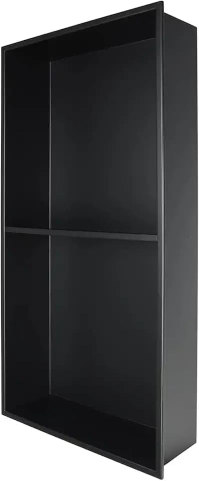 Shower Niche 24" X 12" Black, Stainless Steel Wall Niche