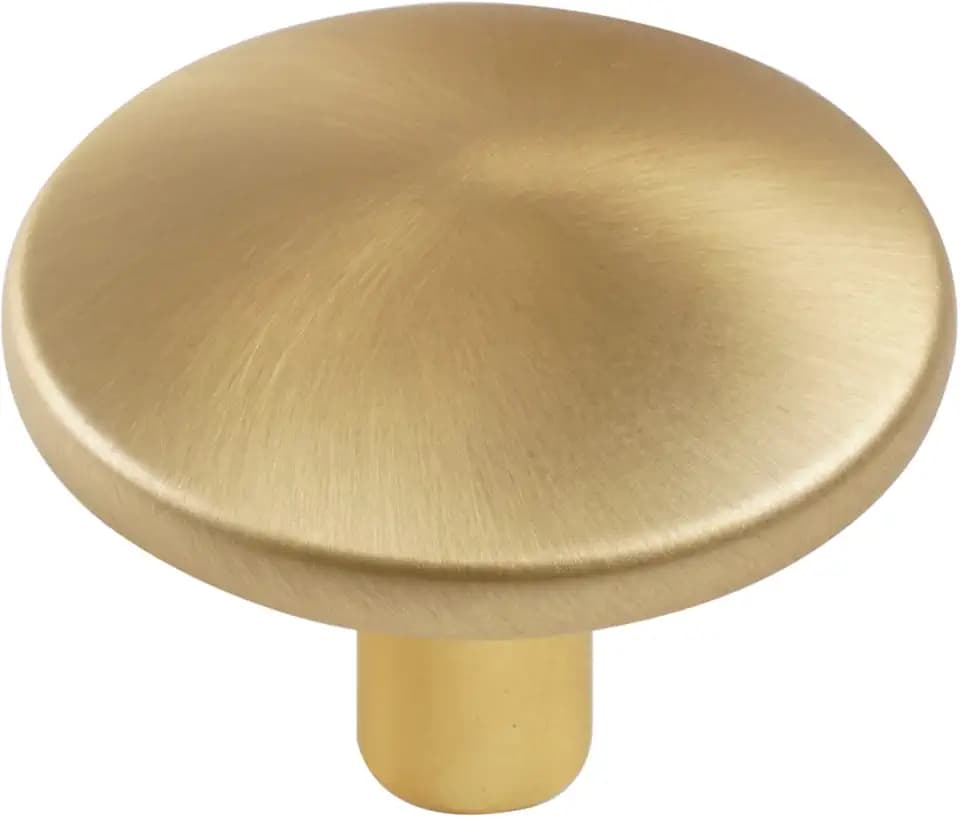 MUMU 10Pack 1.57-inch Round Gold Cabinet knobs Brushed Brass for Drawer Dresser