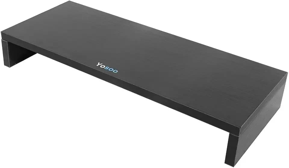 Wakects Schreibtisch-Monitorständer, PC- und Laptopständer, Monitorständer, Schreibtischregal, 50 x 20 x 7,7 cm (Schwarz)