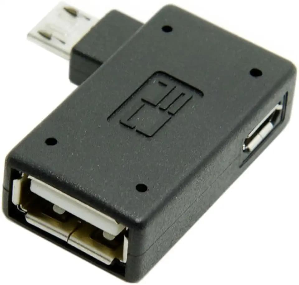 chenyang Micro USB OTG Adapter Micro USB auf USB 2.0 90 Grad Linksgewinkel Konverter Adapter mit USB Strom für Telefon Tablet