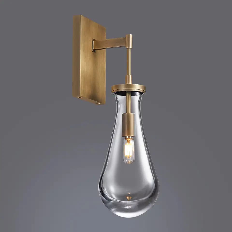 17" L Wall Sconces,Morden Wall Lights Fixtures Raindrop Wall Sconce Bathroom Vanity Light Brass Wall Lamps for Living Room,Bedroom,Hallway,Stairs,Indoor