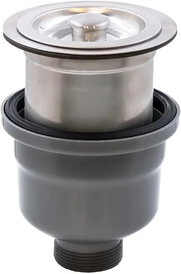 Extra Long 3.5-inch Stainless Strainer Drain, Includes Basket and Cover