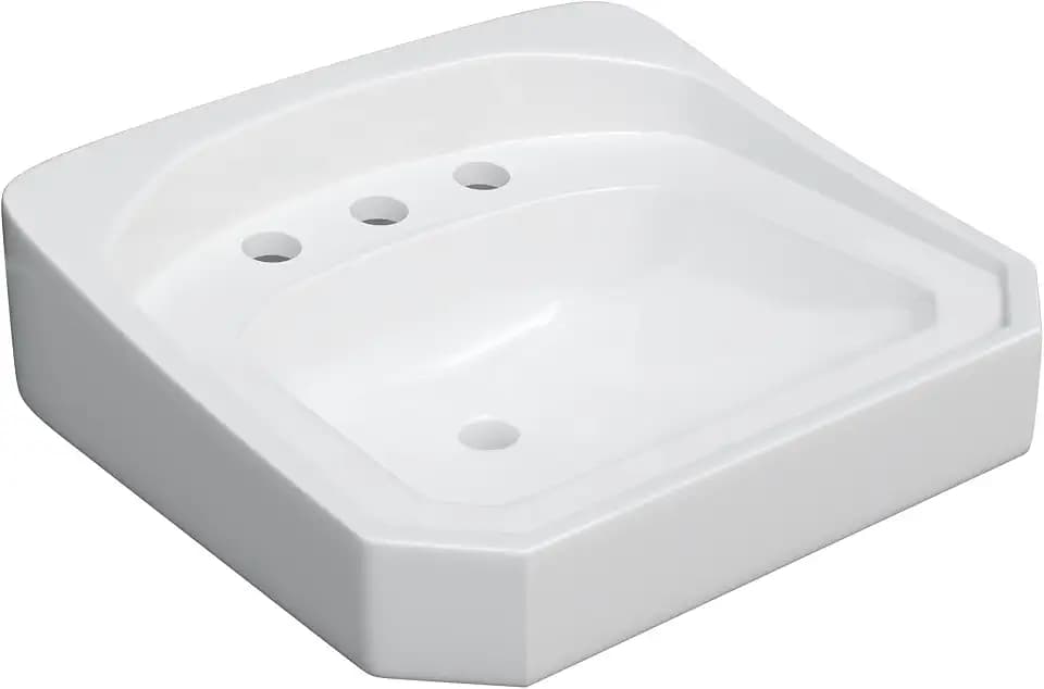 PROFLO PF5518 20-5/8" Rectangular Vitreous China Wall Mounted Bathroom Sink with Overflow and 3 Faucet Holes at 8" Centers - White