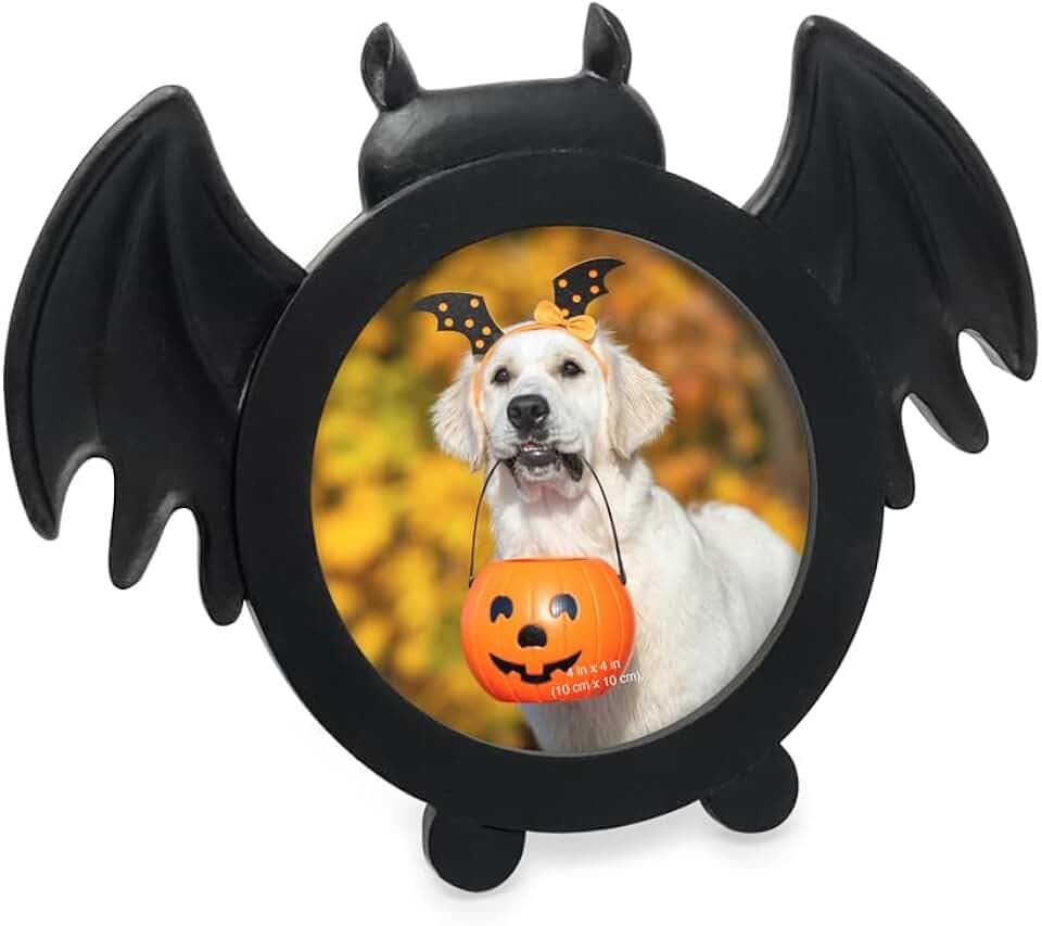 Isaac Jacobs 4x4 Bat-Shaped Picture Frame - Matt Black With Gold