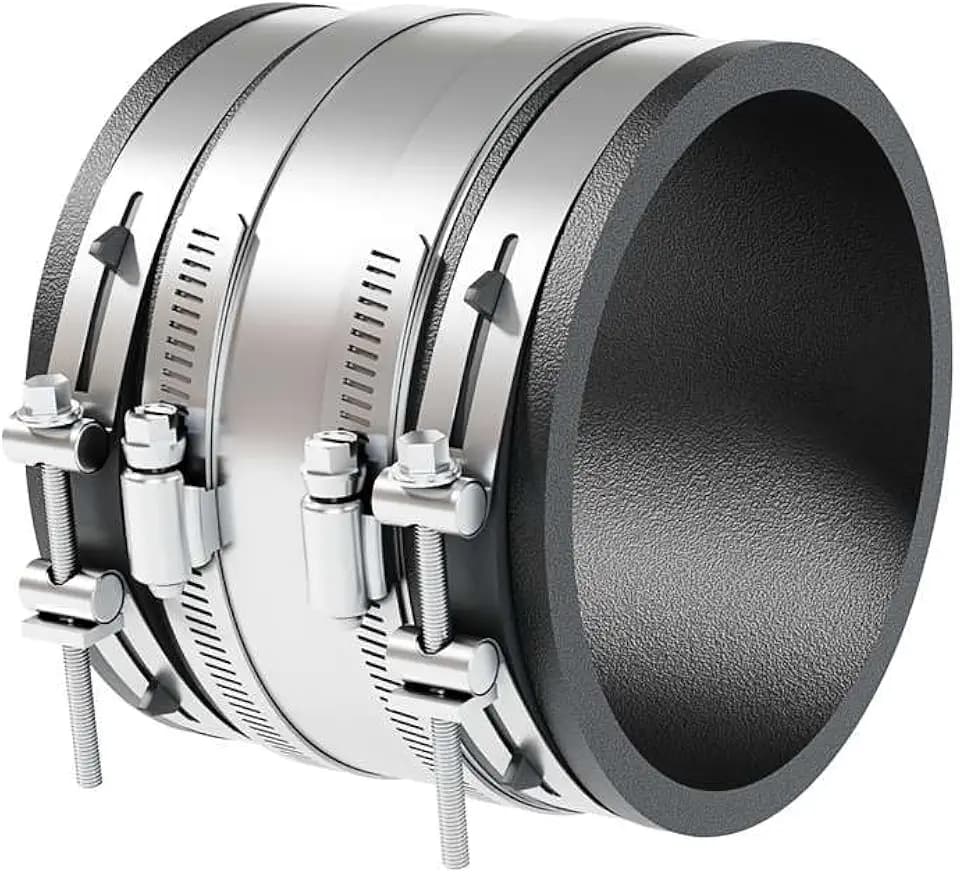 Fernco 5056-44RC 4" Shielded Below Ground Sewer Pipe Coupling for Cast Iron, Plastic or Steel to Cast Iron, Plastic or Steel Plumbing Waste Connections