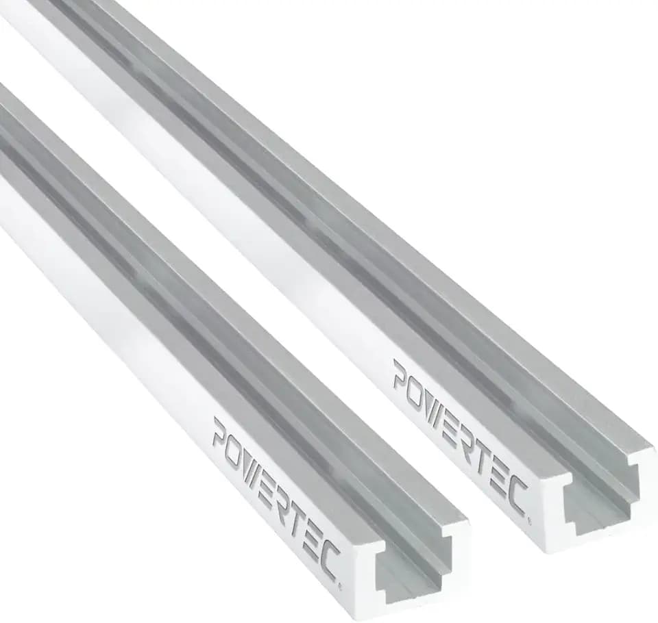 POWERTEC 71351-P2 T-Track 48 Inch Heavy Duty | Specialized T Slot Track Mounting for 1/4”-20 Hex Bolt, 2PK