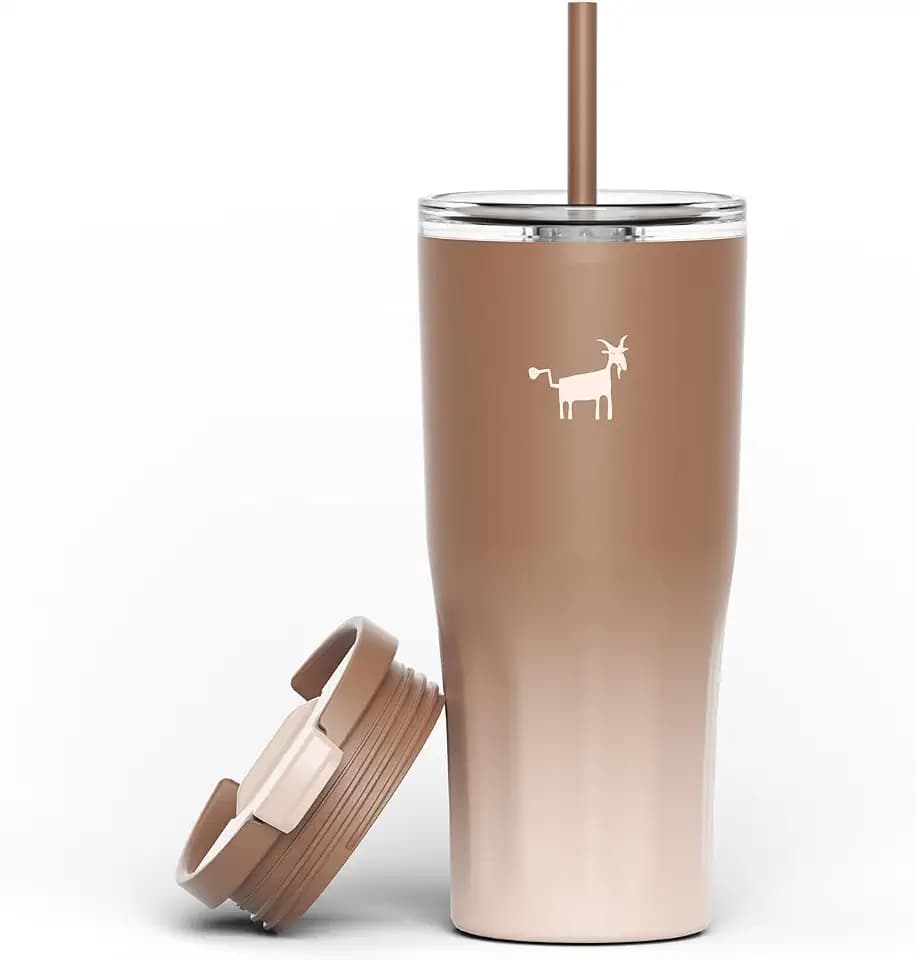 CHEERFUL GOAT Ceramic Travel Tumbler Ceramic Coffee Mug with 2 Lids