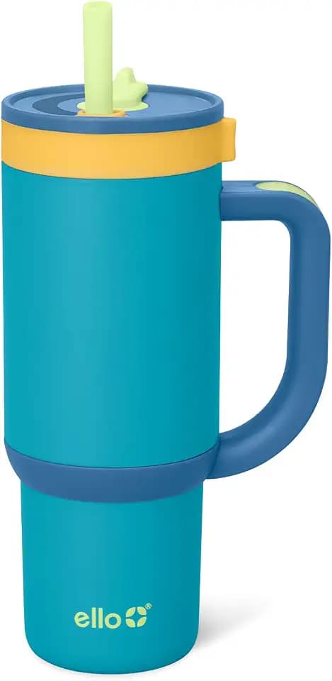 Ello Oasis 18oz Insulated Stainless Steel Kids Tumbler with Straw, Glacier