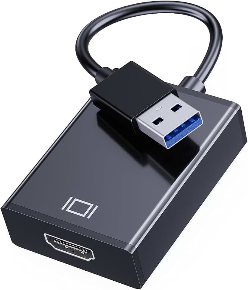 GANA USB zu HDMI Adapter, USB 3.0/2.0 zu HDMI Audio Video Adapter, HD 1080P Video Grafikkabel Konverter für PC, Laptop HDTV TV kompatibel mit Windows XP/10/8/7 - Schwarz