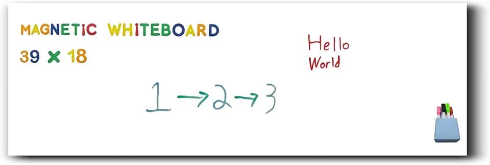 Magnetic Whiteboard Wall Decal 39” x 18” Peel and Stick Dry Erase Contact Paper with 55 Magnetic Letters Self Adhesive for Home, Office or Creative Spaces