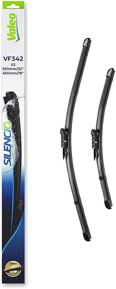 Valeo Silencio 2x Wischerblätter VF342 - Vorne - 550 mm / 450 mm | Set mit 2 Flachbalkenwischern, Originalersatz, 574742