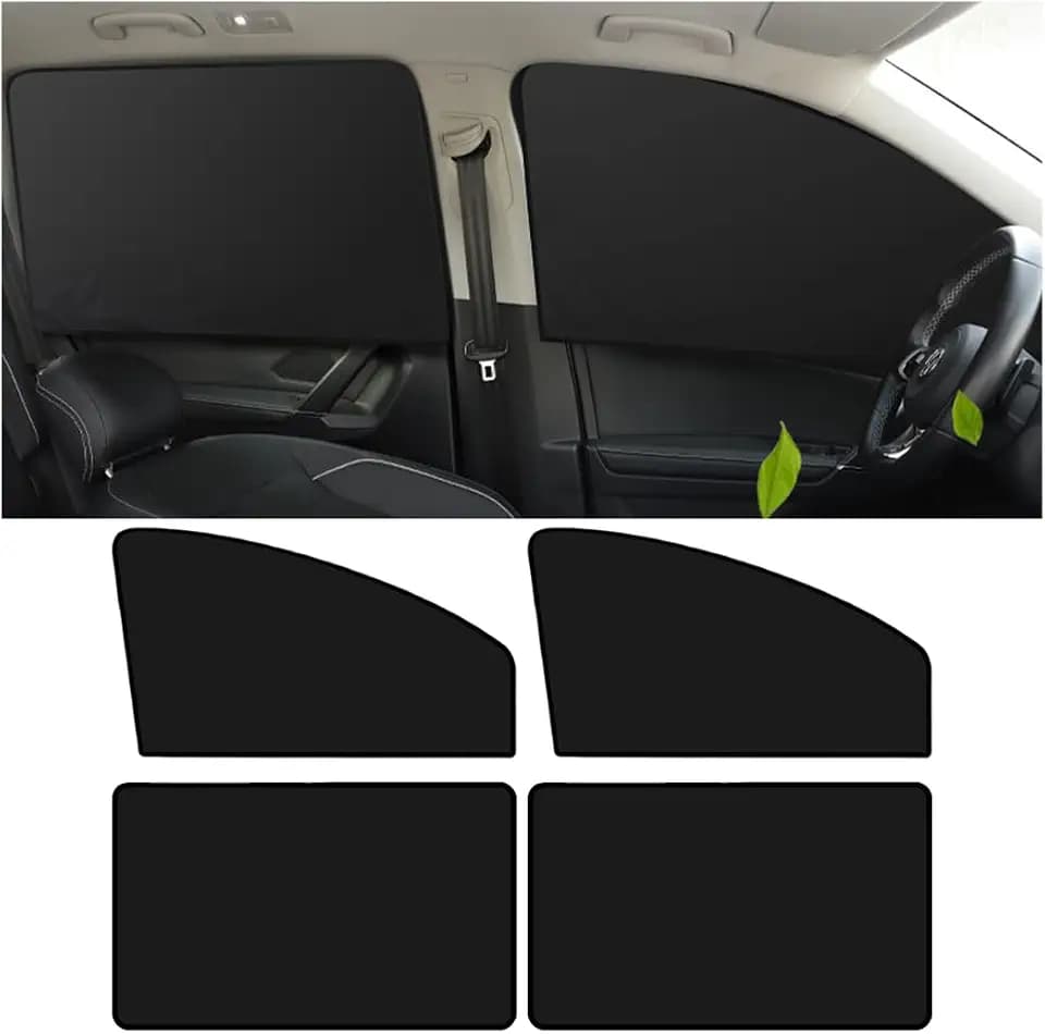 JNNJ Magnetische Seiten-Sonnenblenden für Auto, blockieren UV-Strahlen und schützen die Privatsphäre, universeller Seiten-Sonnenschutz für Babys, Kinder (2 vorne + 2 hinten)