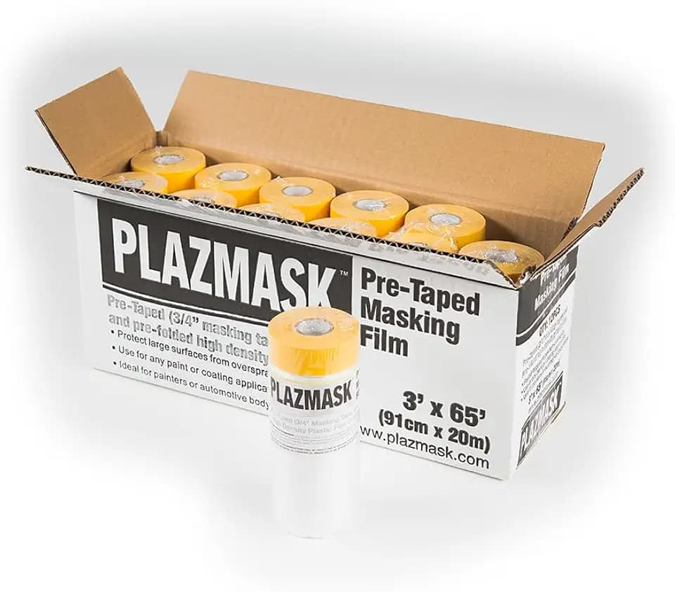 Pre-Taped Masking Film (3-Feet X 65-Feet, 12-Pack)