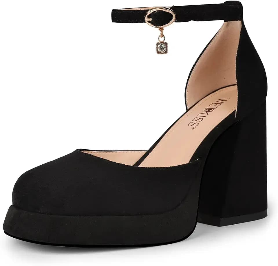 wetkiss Platform Chunky Heels for Women, Suitable for All Occasions, Cute and Comfortable Heels