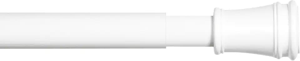 Kenney - Rogers Twist & Fit Tension Curtain Rod, Durable Metal Construction with No-Tools Installation, 5/8" Diameter, Adjustable 28"-48", Secure Hold for Windows, White