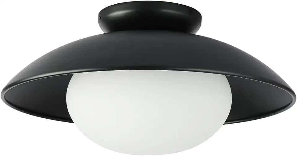 Semi Flush Mount Ceiling Light Fixture, Bowl Lampshade Style Vintage Close to Ceiling Light Fixture, Modern Indoor Flush Mount Light for Bedroom, Entryway, Corridor, Room Decor Lamp