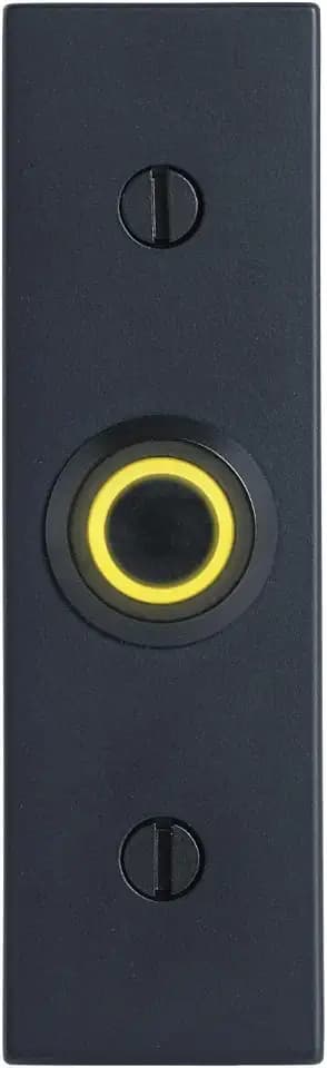 Newhouse Hardware Rectangular Lighted Wired Metal Doorbell Button in Black BT6BL, for Doorbell Chime, Buzzer, or Ringer, Door Bell Button Only, Buzzer Button with LED Button Light