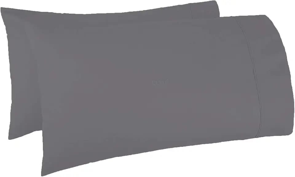 TBM Oversize Pillow Case Grey Queen Extra Large Fits Even The Fluffiest Pillows Including The Pancake Pillow Sleeve Style Extra Tall Pillowcase 100% Egyptian Cotton 600 Thread Count
