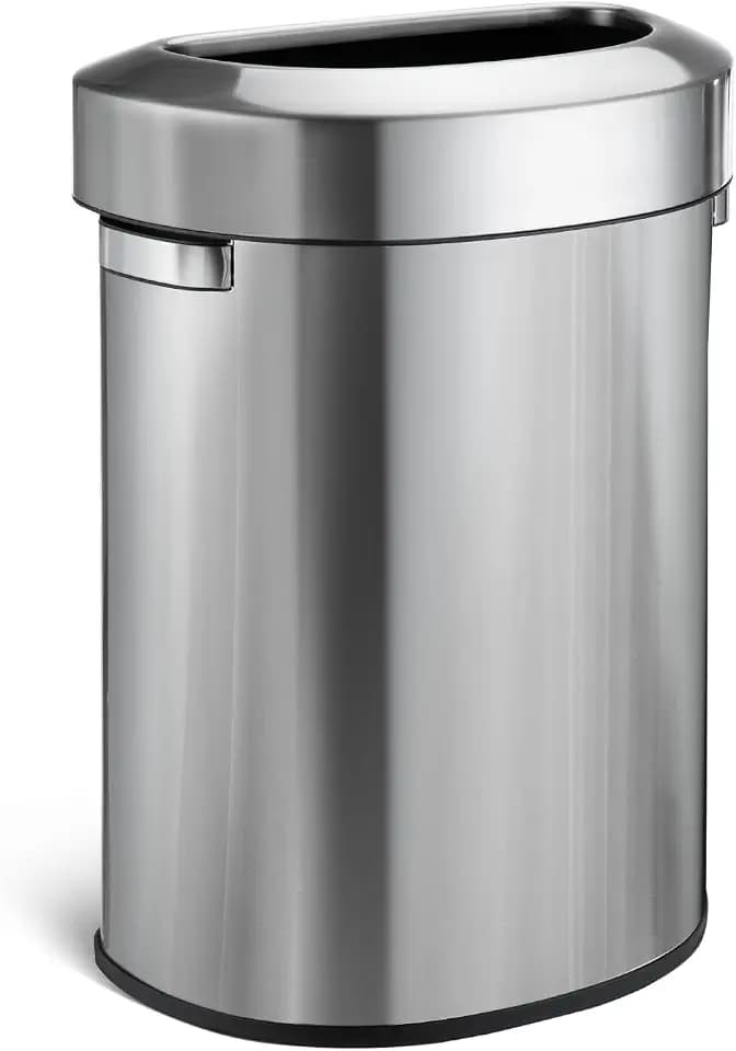 Home Zone Living 18 Gallon Commercial Trash Can with Removable Open Top Lid