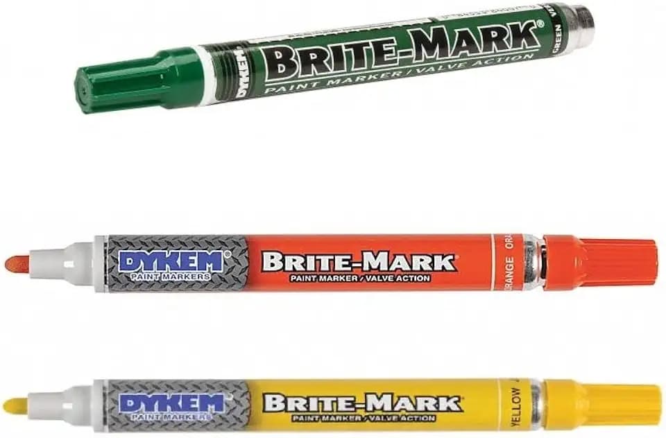 Dykem 8033-8410 3 Brite-Mark Regular Line Markers, Yellow/Green/Orange