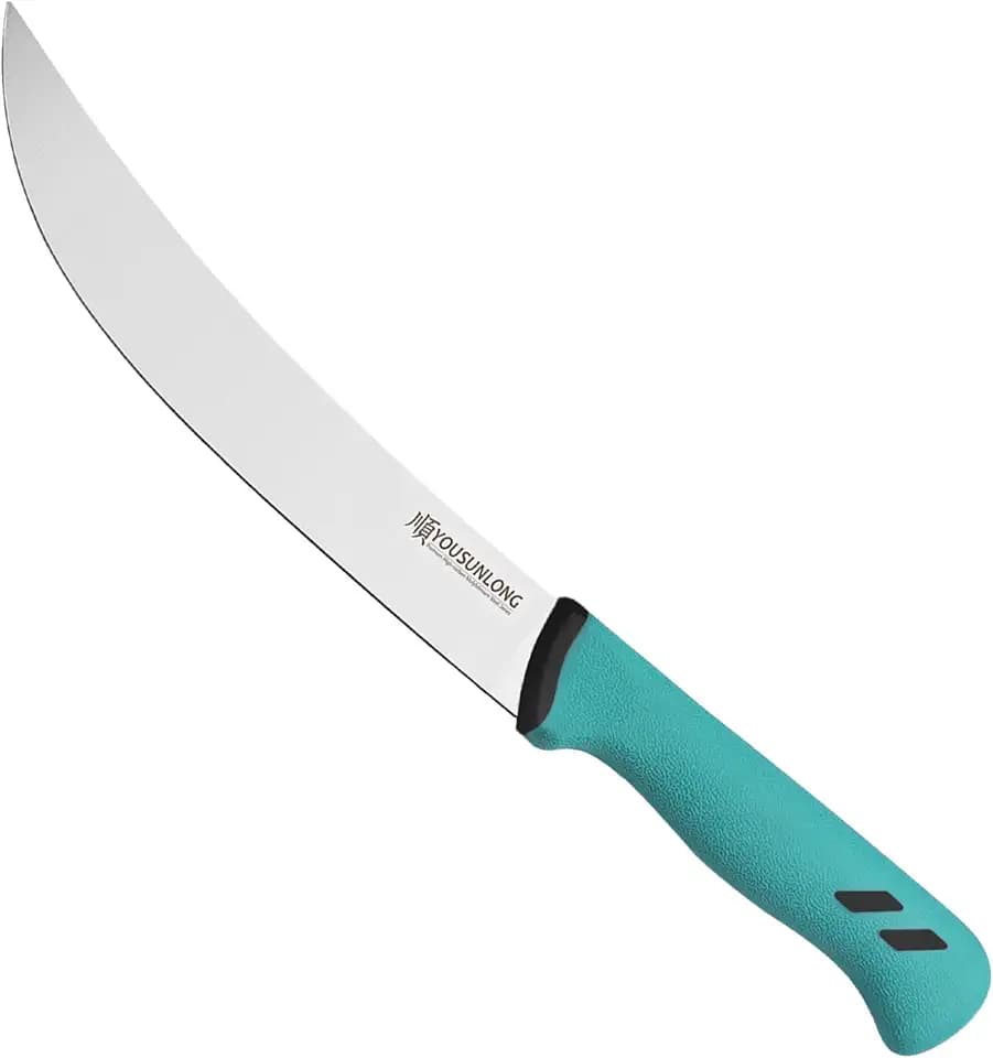 YOUSUNLONG Curved Knife Cimeter Butcher Knife 8" - Premium High-carbon Molybdenum Steel Blade - Meat Butcher's Knife - Ergonomic & Non-slip Handle