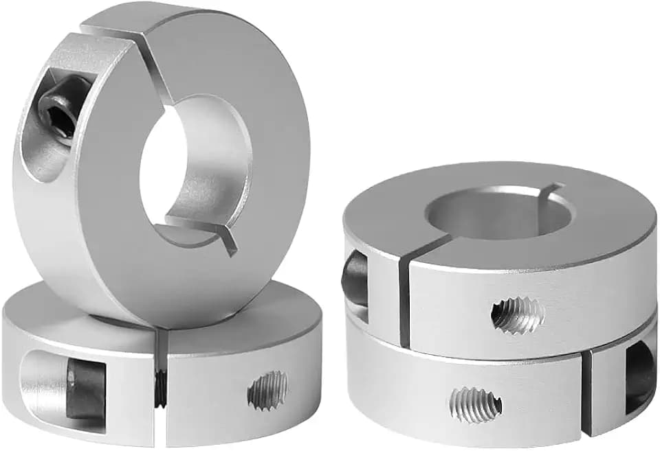 Shaft Collar, 45mm Bore H7, 80mm OD, 22mm Thickness, Aluminum Anodized, Drill Stop Collar, Set Screw Design, Clamp-On for Timing Pulleys, Machine Tools, and Industrial Applications (4-Pack)