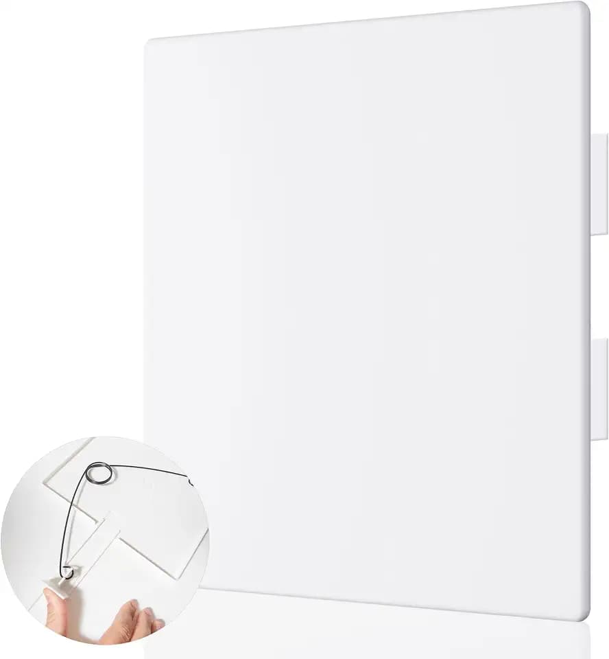 Morvat Adjustable Spring Access Panel 14"x14" Inches, for Drywall, Ceiling, Plumbing Heavy-Duty & Easy Install, Wall Hole Cover Plate, White | Fits 8.5"x10" - 15"x15" Inches | (1-Pack)