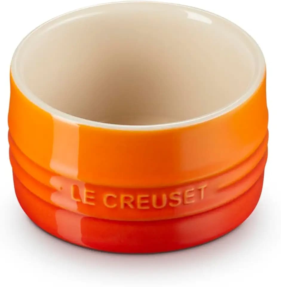 Le Creuset Stoneware Round Straight Wall Ramekin, 7 oz., Flame