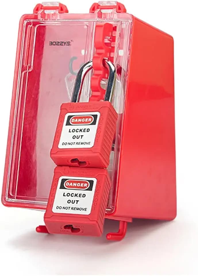 Lockout Tagout Lock Box Group Padlock Box Wall-Mounted Locks Lock Out Tag Out Station 8 Locking Positions &1 Key Slot