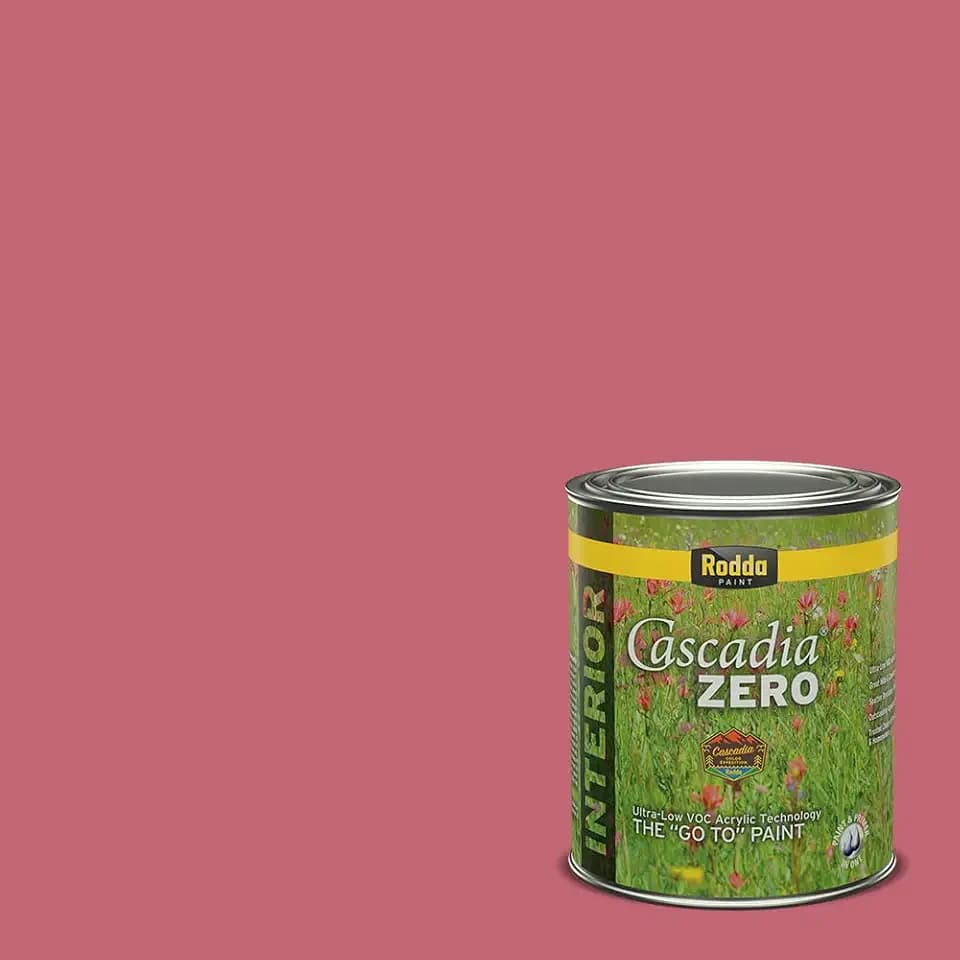 Rodda Paint CASCADIA ZERO Interior Flat Paint & Primer in One, Quart, Punky Pink