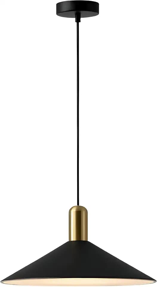 KCO Farmhouse Matte Black Dome Pendant Light 13.8” Large Barn Hanging Light