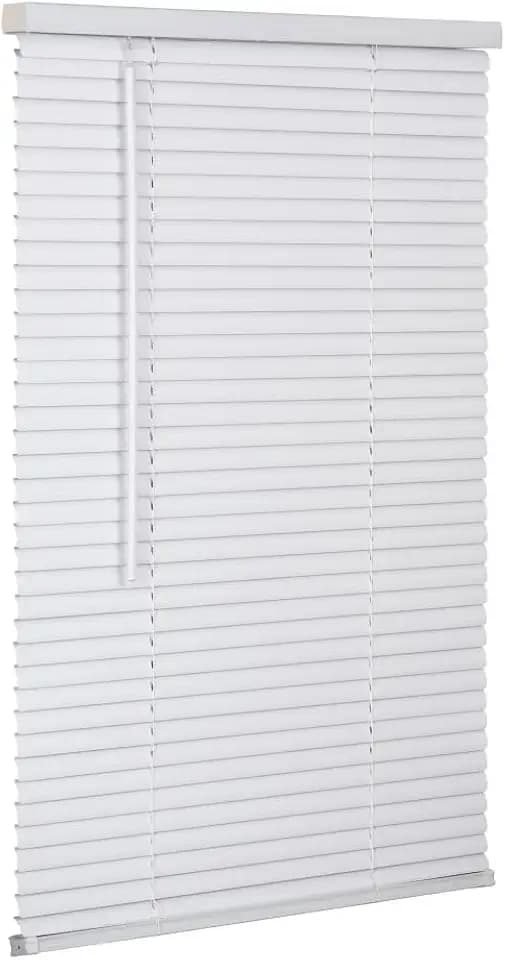 LOTUS & WINDOWARE Cordless 1" Premium Vinyl Mini Blind, 23" Wide x 36" Long, White, Smooth, Room Darkening, Horizontal Blinds for Living Room, Bedroom, Interior Door Windows