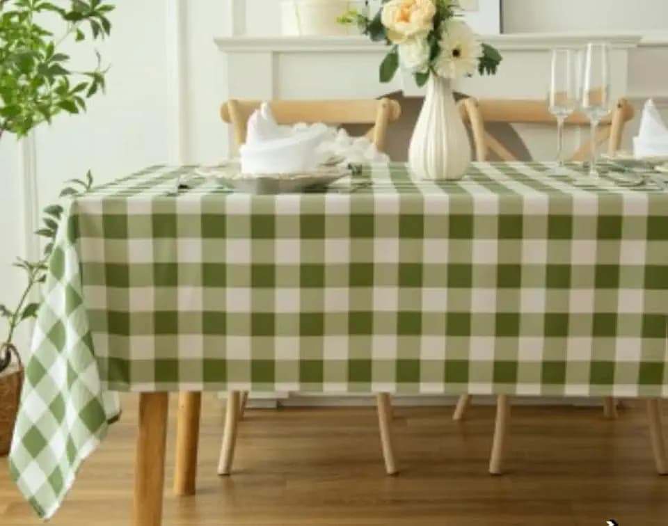 Classic Gingham Buffalo Tablecloth Fabric - Oblong 58x144 Inch Water Proof Checkered Table Cloth for Indoor Outdoor - Table Cover for Birthday, Picnics, BBQs, and Parties