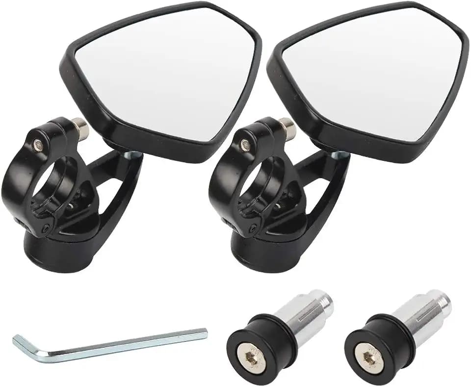 GES motorrad modifizierte rückspiegel universal 22mm reversing cnc rückspiegel motorrad oval aluminium rückspiegel(Weiß Spiegel)