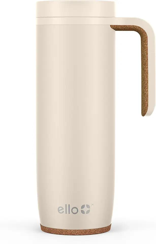 Ello Magnet 18oz Insulated Stainless Steel Travel Mug with Handle,Limestone