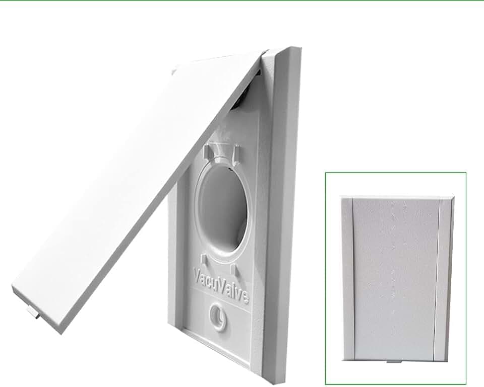 OVO Standard Central Vacuum Wall Inlet for Hose, Bottom Door Style