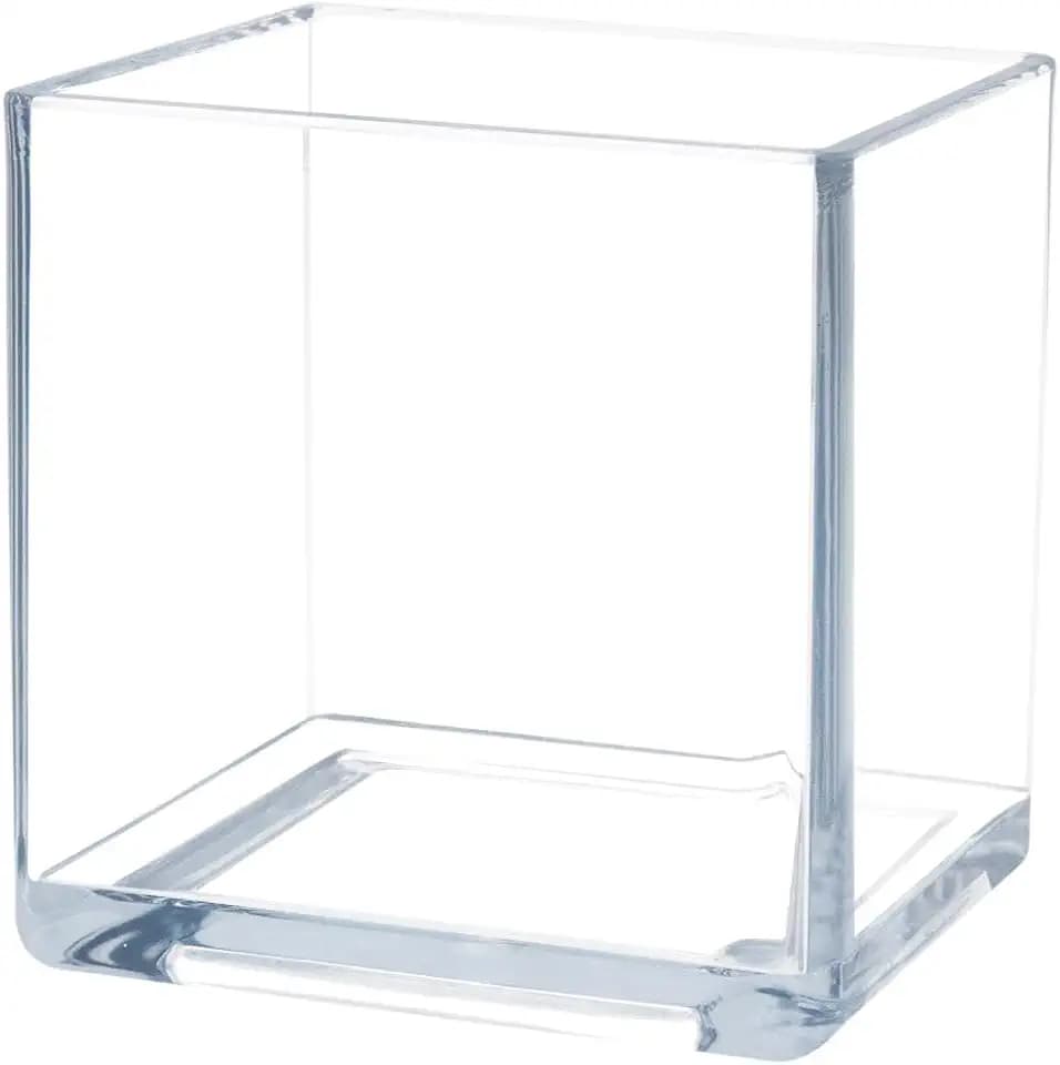 Royal Imports Acrylic Square Vases for Centerpieces Non-Breakable 4" Clear