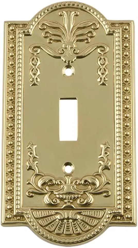 Nostalgic Warehouse Meadows Switch Plate with Single Toggle in Polished Brass