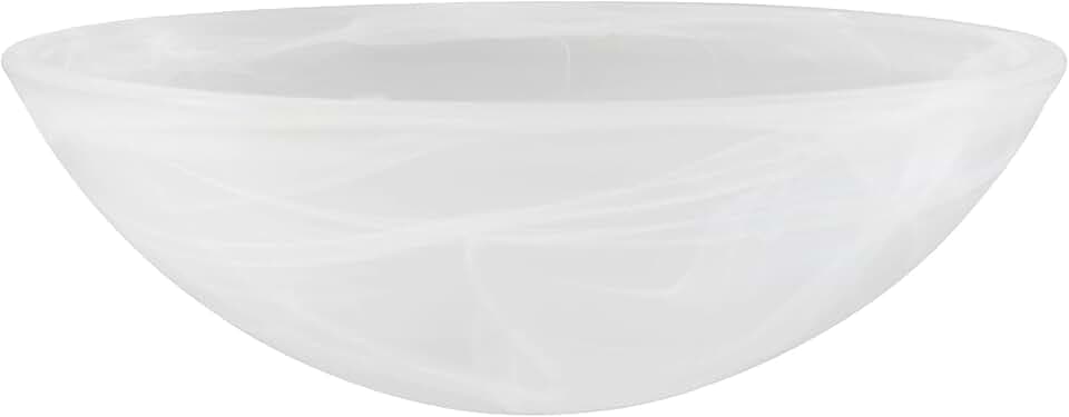 Aspen Creative 23514-11, Alabaster Replacement Glass Shade for Medium Base Socket Torchiere Lamp, Swag Lamp, Pendant and Island Fixture. 9-7/8" Diameter x 3-3/8" Height.