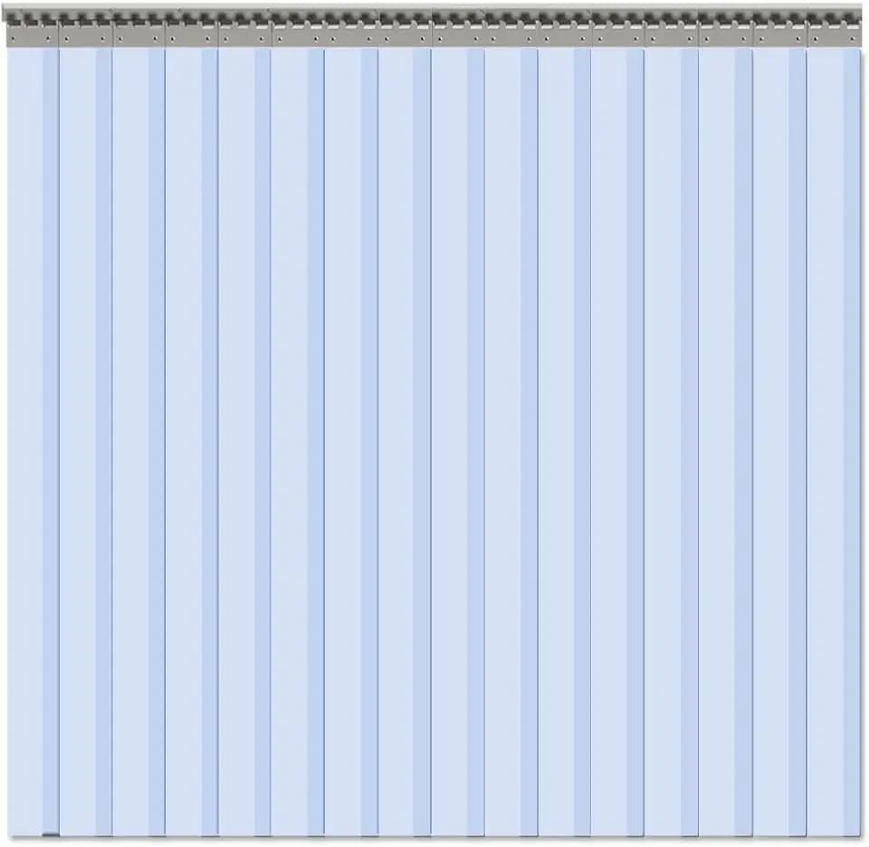 VIZ-PRO 16PCS Strip Door Curtain, 84" Height X 96" Width, 0.08 Inch Thickness Standard Clear PVC Curtain Strip with 56% Overlap for 8' X 7' Doors